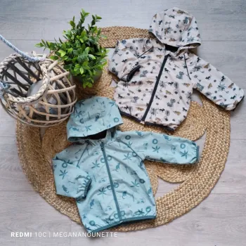🌿 Lot x2 Vestes Coupe-Vent à Capuche – Kiabi – Taille 12 Mois / 74 cm – Parfait État