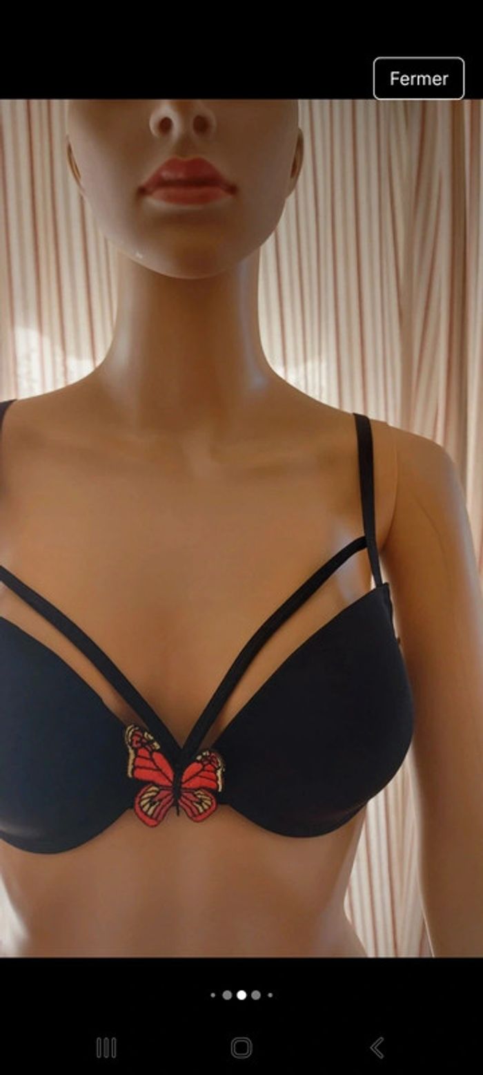 Soutien gorge noir Flame Fr 80B push up - photo numéro 5