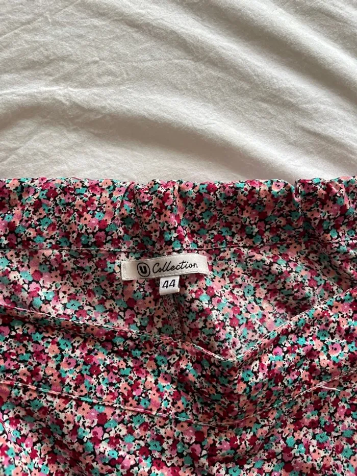 Pantalon léger, fleuri, idéal pour l’été bleu et rose - photo numéro 2