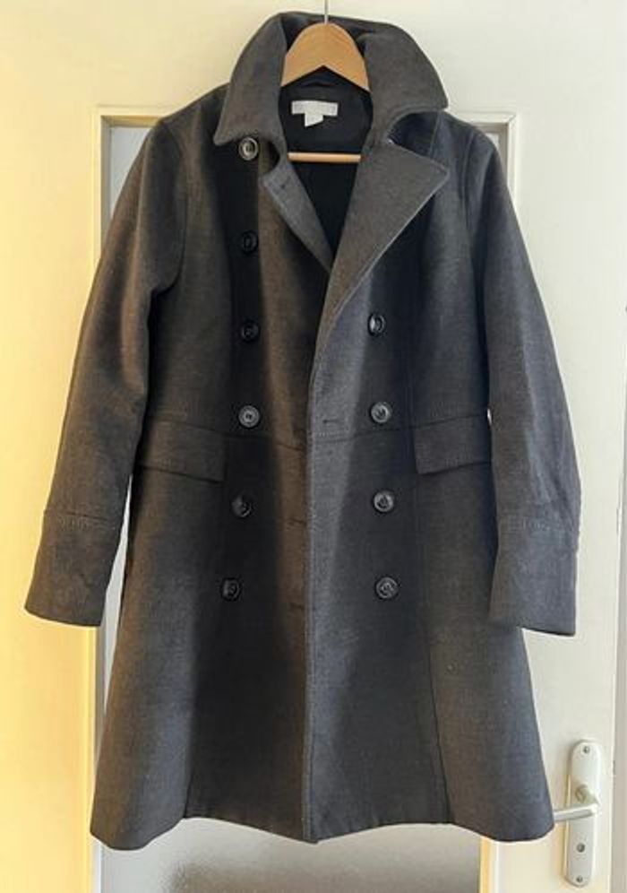 Caban manteau femme gris anthracite