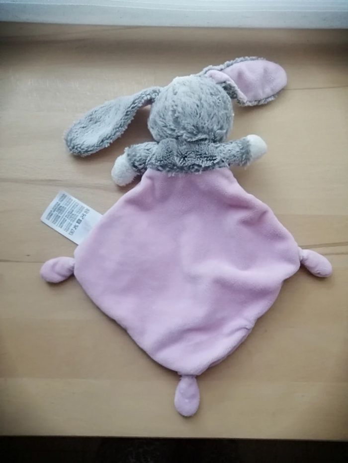Mots d'enfants doudou ours blanc en lapin gris fluorescent rose - photo numéro 2