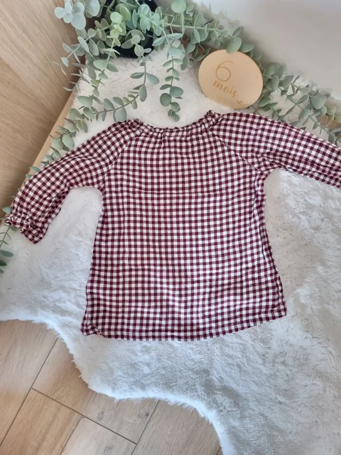 Robe vichy bordeaux H&M 6M - photo numéro 2