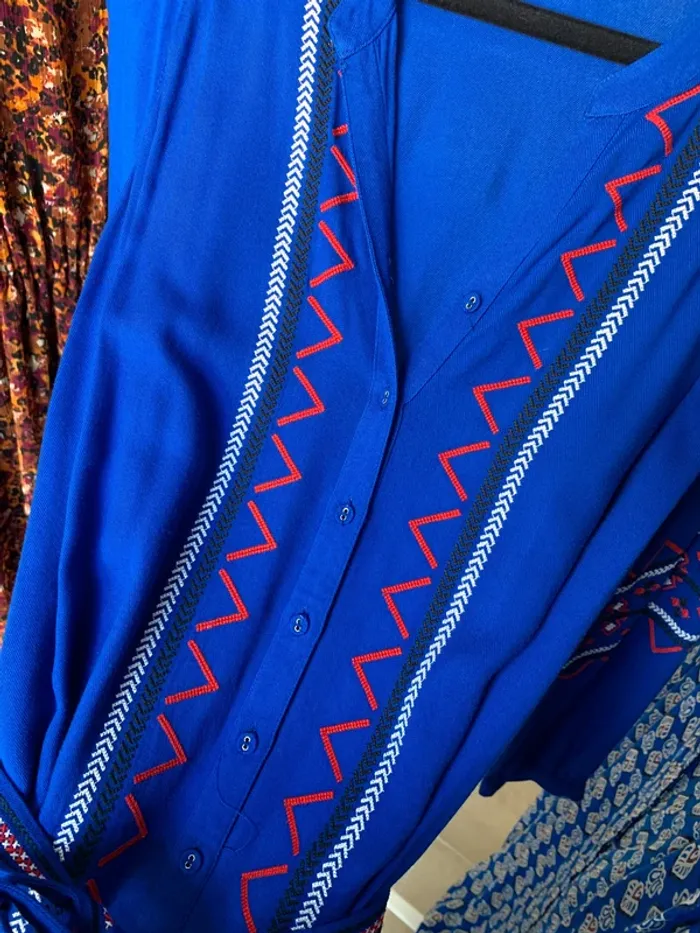 Robe bleu électrique brodée Les Petites taille S neuve - photo numéro 17