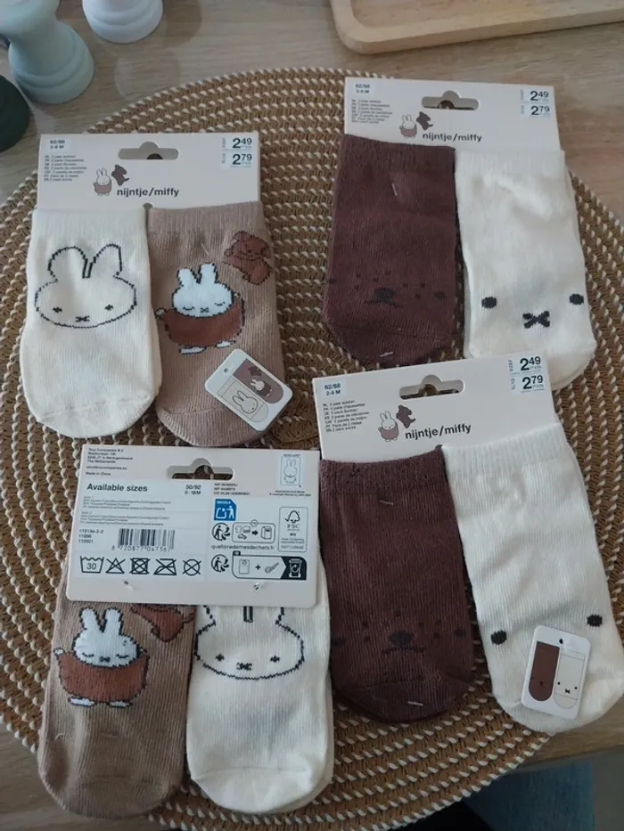 Lots chaussettes bébé 2/ mois Nijntje Miffy - photo numéro 2