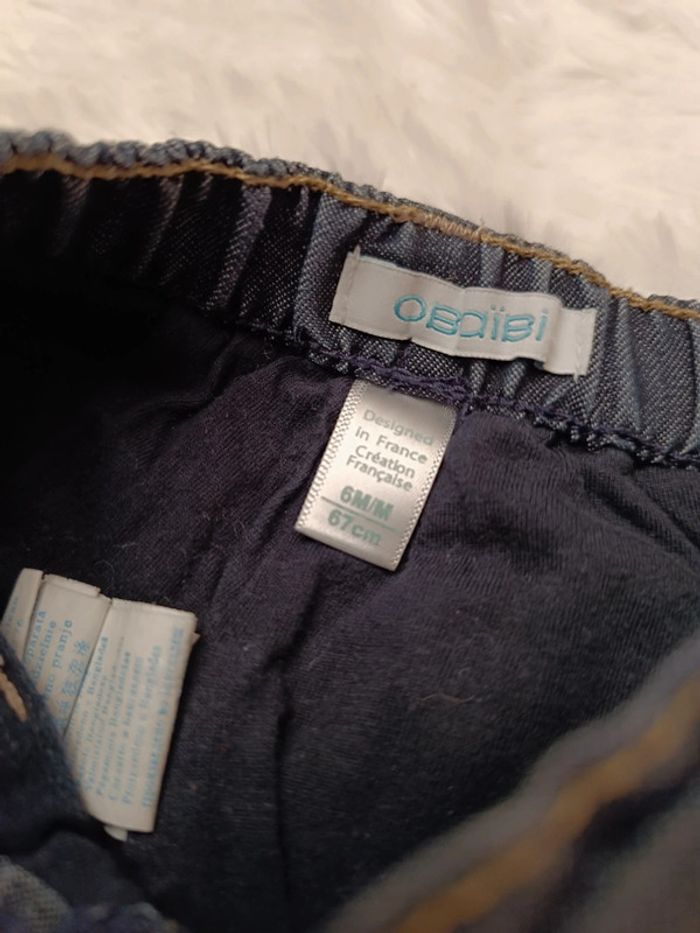 Jean doublée taille réglable à l'intérieur T. 6 mois Obaibi - photo numéro 4