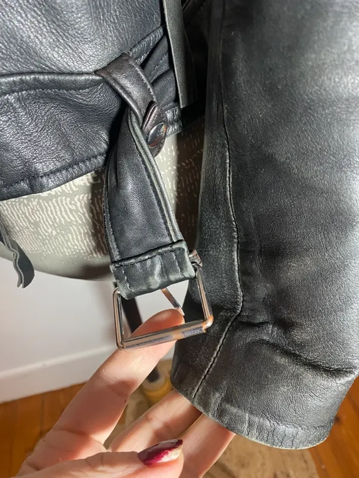 Perfecto en cuir véritable Zara - photo numéro 5