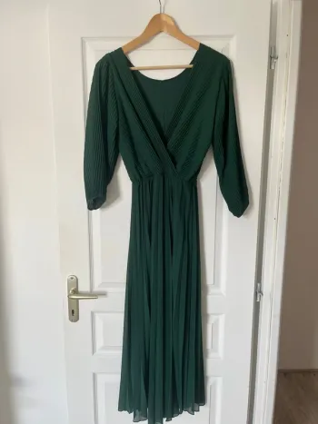 Robe mi-longue vert sapin