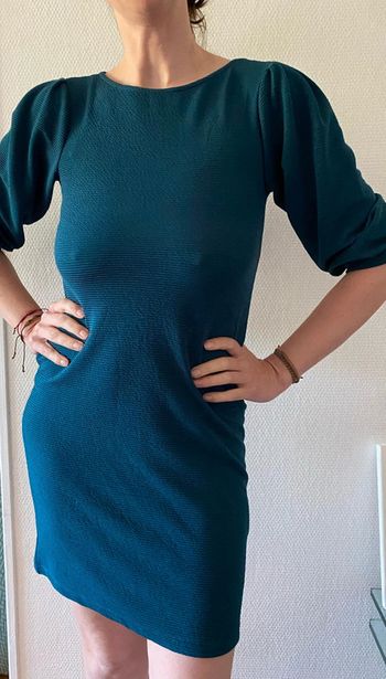 Robe bleue Yessica -  tissu epais