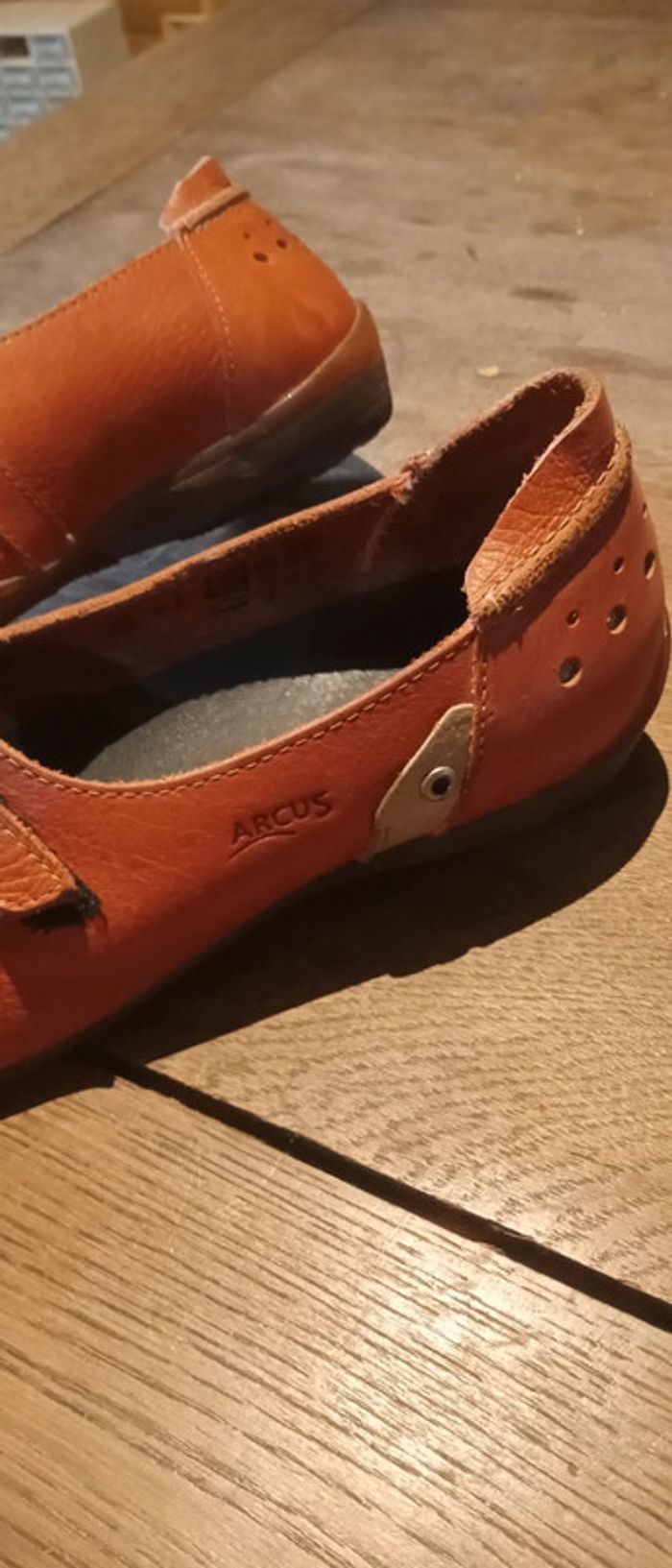 Chaussures cuir orange rouille - photo numéro 2