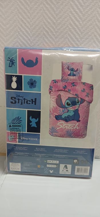 Hausse de couette Stitch 1 place 140x200cm oreiller 63x63cm 100%coton