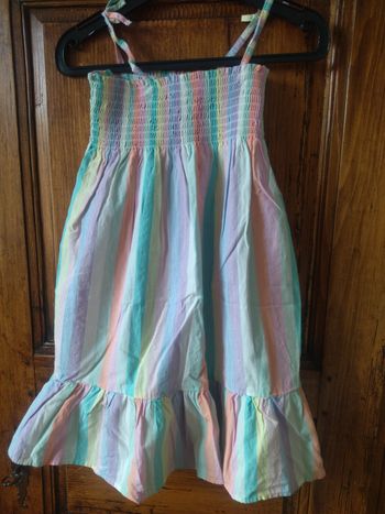 Robe à  rayures bretelles quasi neuve fille 5 ans H&M