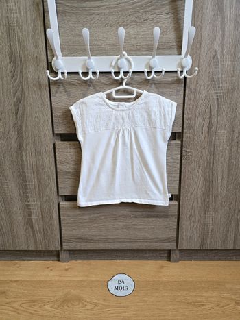 Vêtement Bébé Fille - T-shirt blanc - Obaibi - 23 mois 86 cm