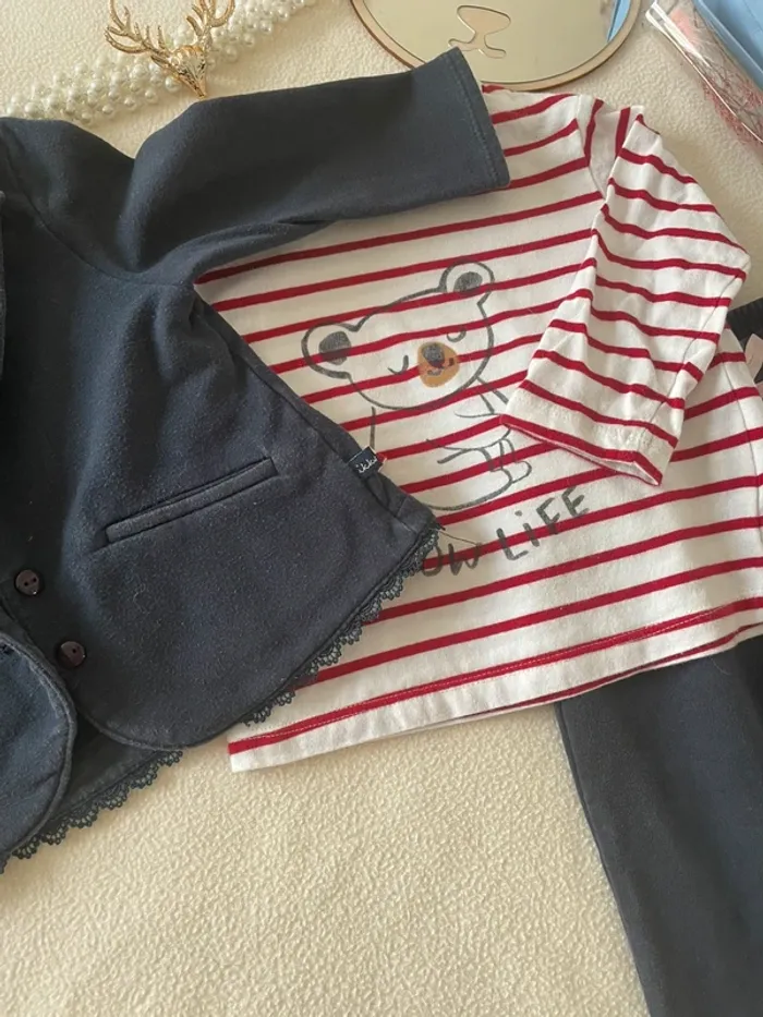 🧢 Ensemble IKKS 18 mois – Style rock et raffiné pour mini aventurière🧢 - photo numéro 3
