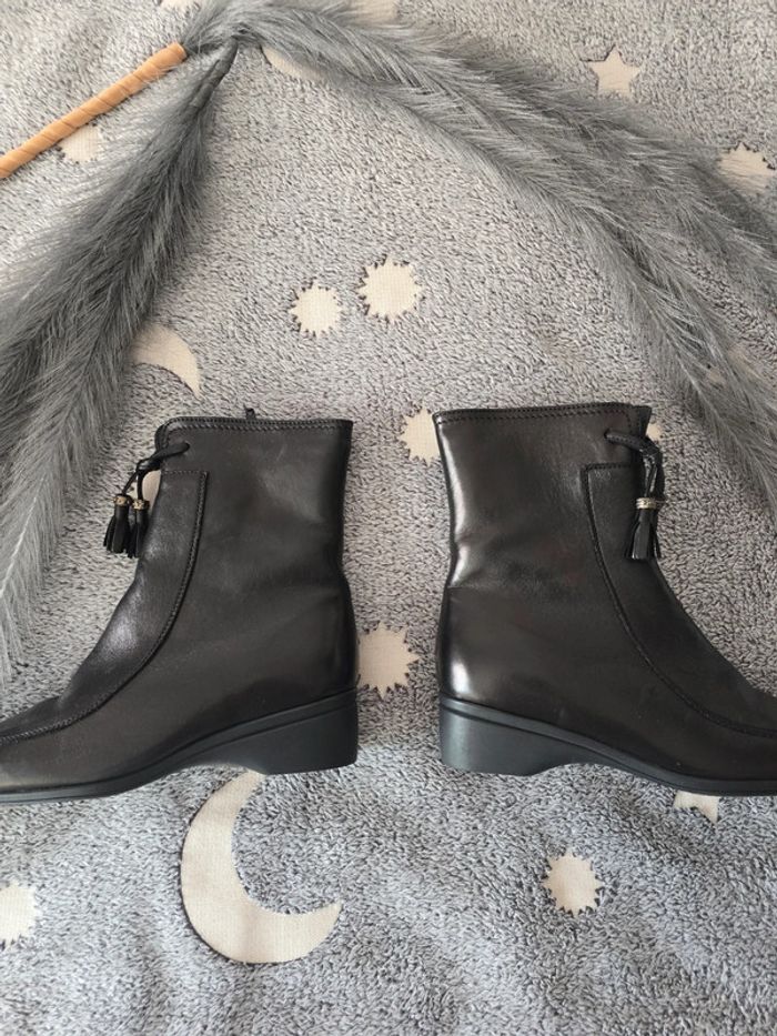 Bottines noires en cuir fourré taille 36