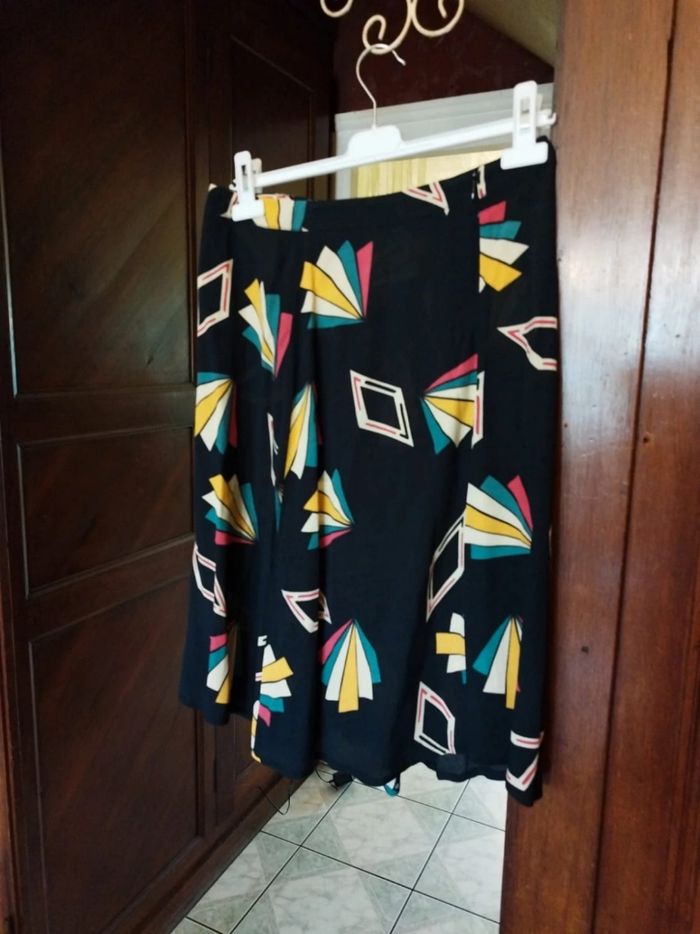 Jupe noire géométrique Ba&sh vintage M/38 - photo numéro 3