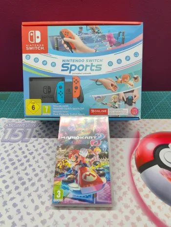 Nintendo Switch Néon + Nintendo Switch Sports + Mario Kart 8 Deluxe