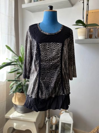 Blouse manche longue motif léopard - Diane Laury - taille 40/L - en très bon état