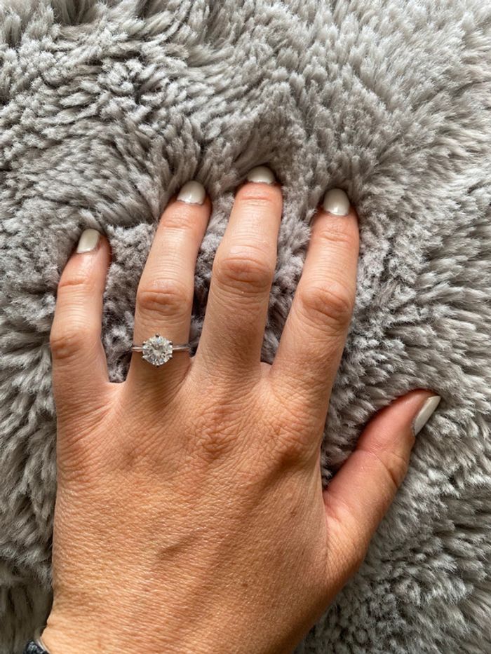 Bague argent 925 solitaire et oxyde de zirconium - photo numéro 2