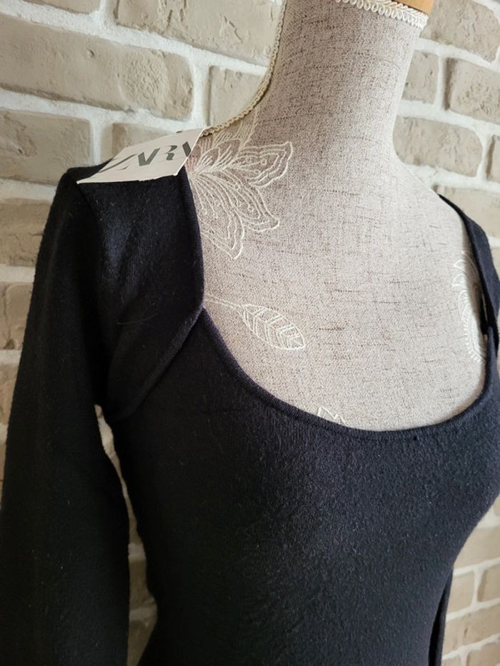Robe moulante en maille noire très douce Zara neuve avec étiquette - photo numéro 8