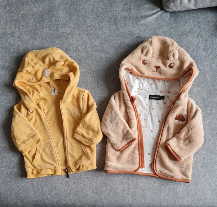 Lot de 2 gilets à capuche 3 mois