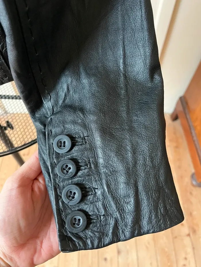 Veste en cuir froissée Premium - photo numéro 5