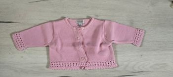 Gilet rose en maille 6 mois 