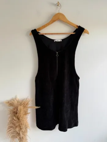 Robe velours noir Mango