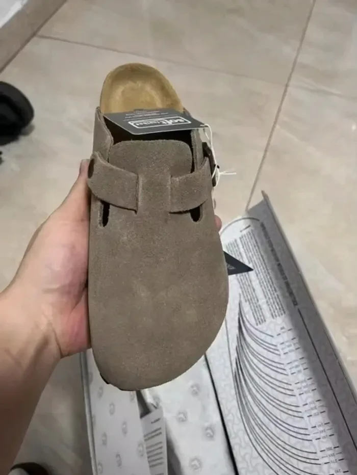 Birkenstock Boston Mule en Daim Taupe Taille 40 - photo numéro 3