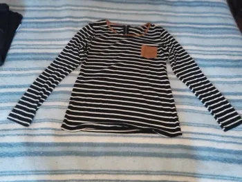 Haut rayures manche longue fee red taille M