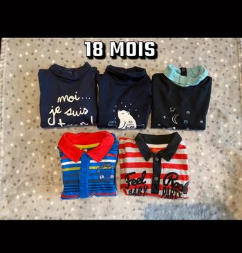 Lot de 2 polos et 3 t-shirts col-roulés 18 mois