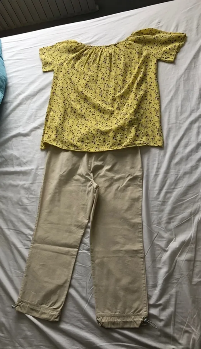 Ensemble blouse fluide pantacourt 4/ XL - photo numéro 2