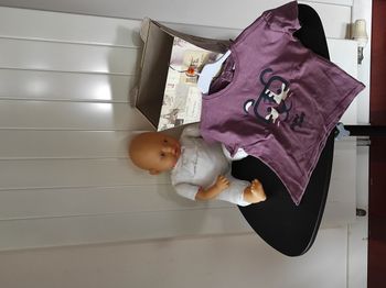 T-shirt manches courtes garçon 3 ans – Tigre, aubergine/noir