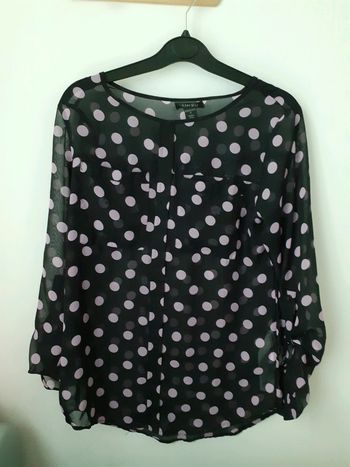 Blouse noir à gros pois