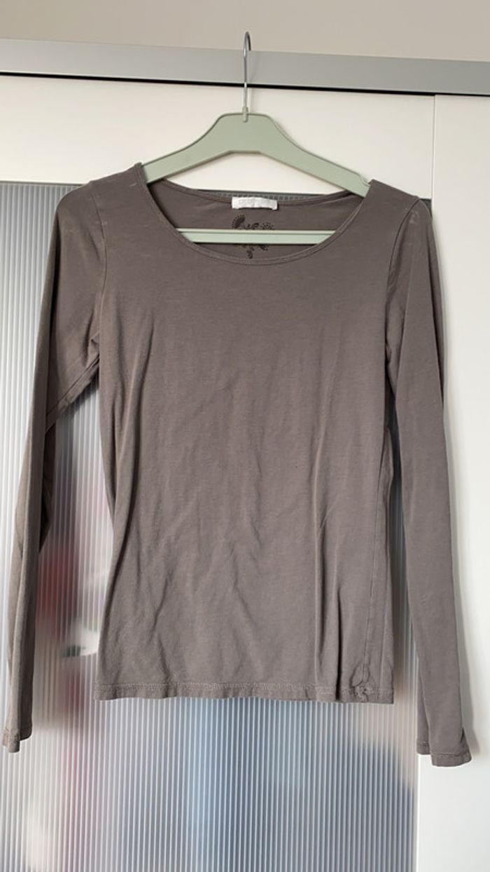 Teeshirt manches longues gris Phildar Taille M