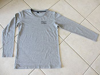 T-shirt manches longues gris « Artiste de cirque » Spreadshirt – 12 ans
