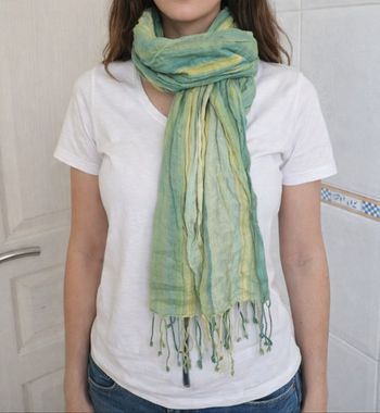 Foulard à rayure vert femme