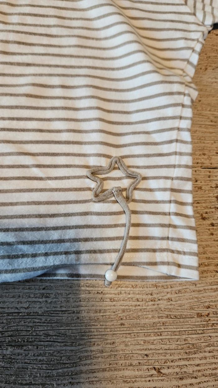 Blouse beige et grise à manches courtes, Buissonnière, 6 ans - photo numéro 4