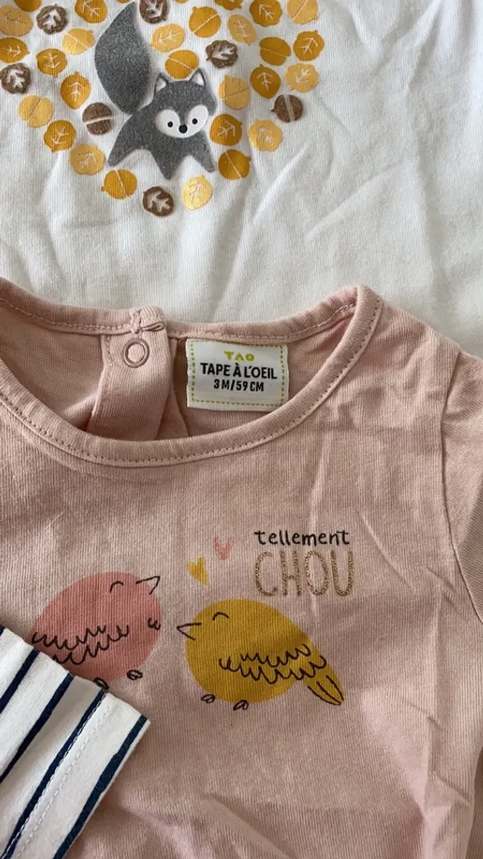 Lot 3 tee shirt manches longues petite fille - photo numéro 4