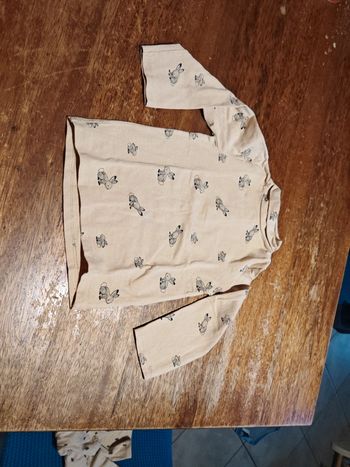 T shirt manches longues beige avec lapin - taille 24 mois - Kiabi