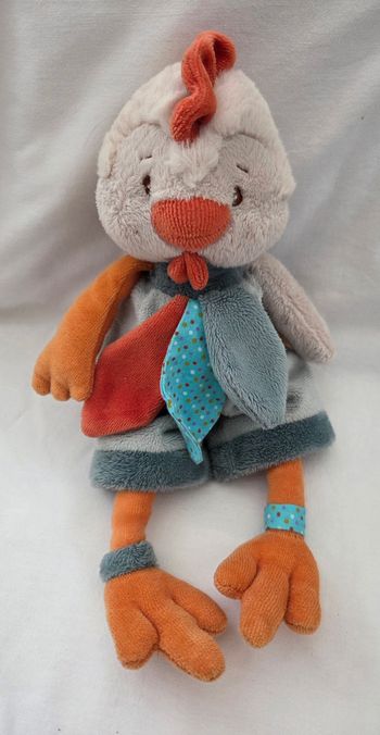 Doudou peluche poule / coq 33 cm - Bukowski