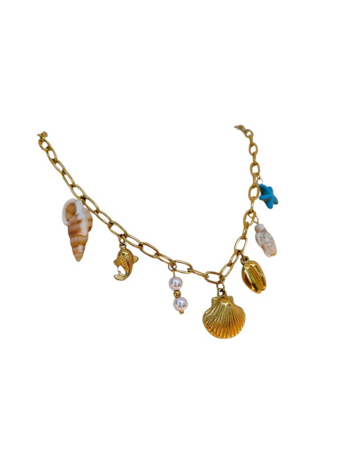 Collier coquillage étoile bleu ✅ - photo numéro 2