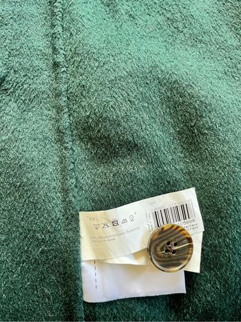 Manteau laine et polyester vert
