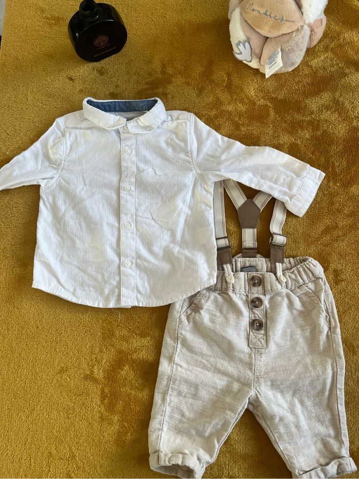 Ensemble chemise zara et pantalon bretelle kiabi bébé garçon - photo numéro 2