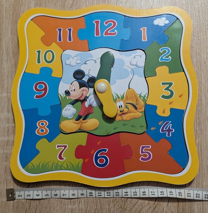 Horloge puzzle en bois Mickey - photo numéro 3