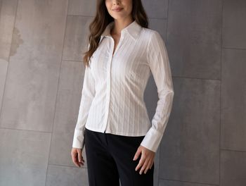 Chemisier manches longues blanc Taille 38 Promod