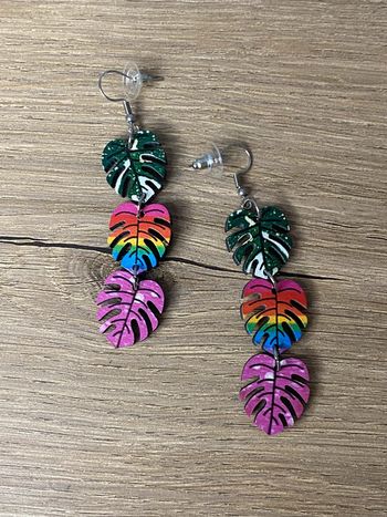 Paire de boucles d’oreille bois