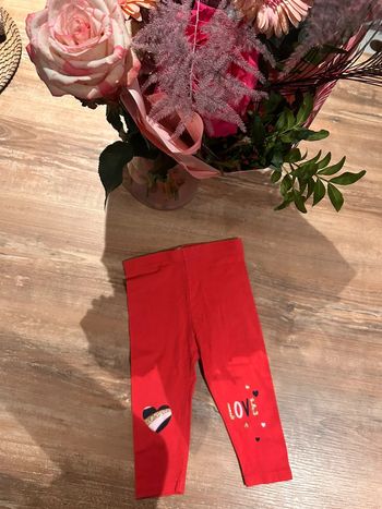 Legging rouge cœur