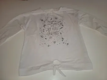T-shirt blanc brillant argenté orchestra 14 ans tbe