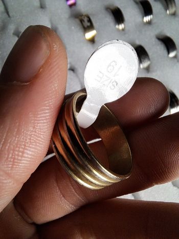 Bague acier inoxydable dorées