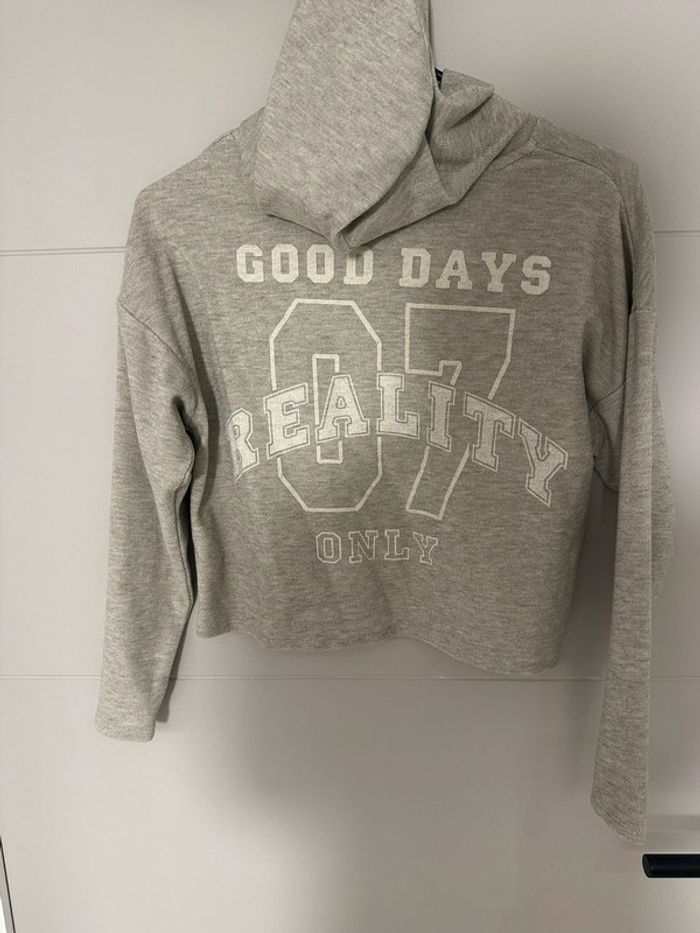 Pull à capuche IKKS beige – taille XS - photo numéro 5